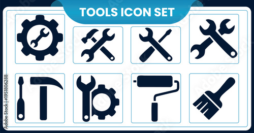 Tools icon set for diy and construction projectsTools icon set for diy and construction projects