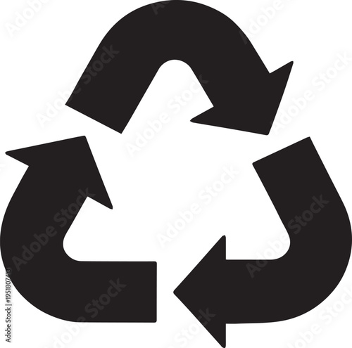 Circular Economy Recycled Arrows Triangle Silhouettes