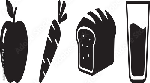 Healthy Food Silhouettes Collection