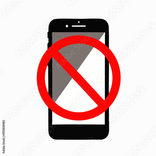 No mobile phone sign, symbolizing a digital detox, screen time limits, and the importance of disconnecting from technology for well-being.