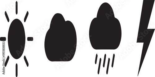 Simple Weather Icon Silhouettes