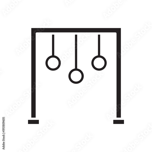 Gym Rings Line Icon – Fitness Equipment Outline Vector