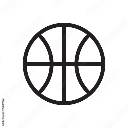 Basketball Line Icon – Sports Ball Outline Vector