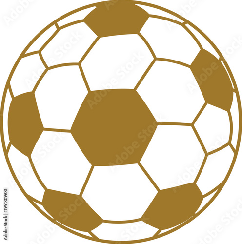 Golden soccer ball illustration