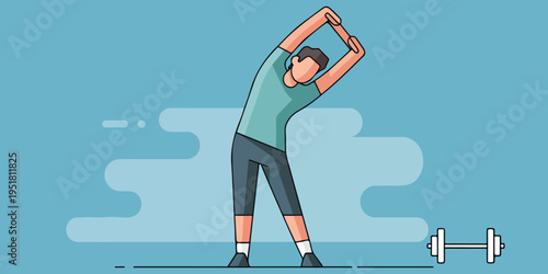 Morning Stretch Exercise Fitness Illustration