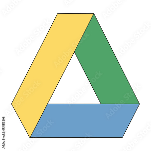 Abstract geometric triangle logo design with yellow green and blue segments