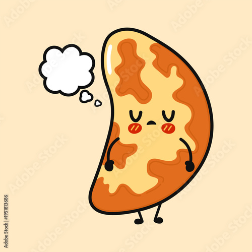 Cute cartoon brazil nut thinking with a speech bubble