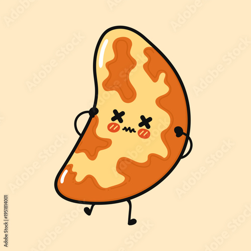 Brazil nut cute cartoon character feeling unwell