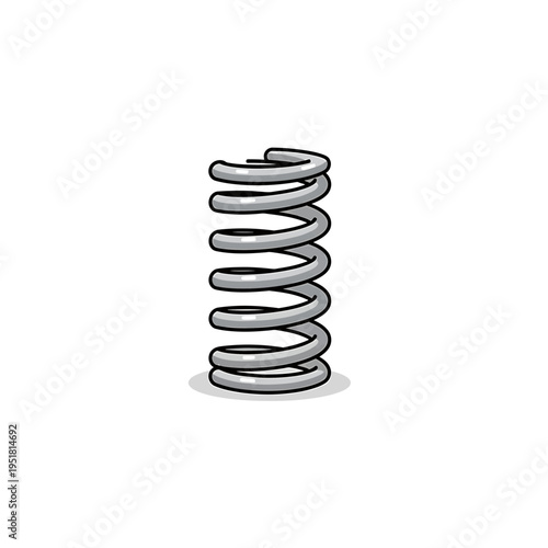 Silver Coil Spring Isolated on White Background