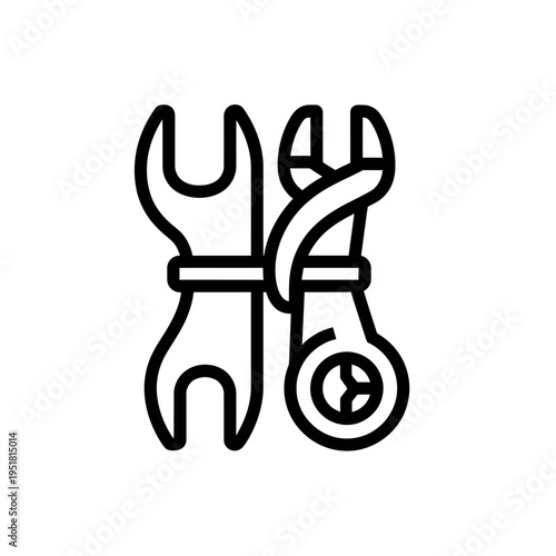 Linked Wrenches Outline Icon