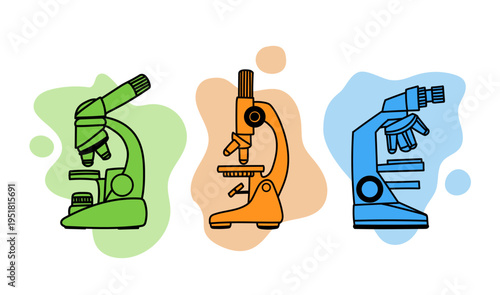 Vector illustration with a set with chemical vessels. Laboratory and Scientific Glassware