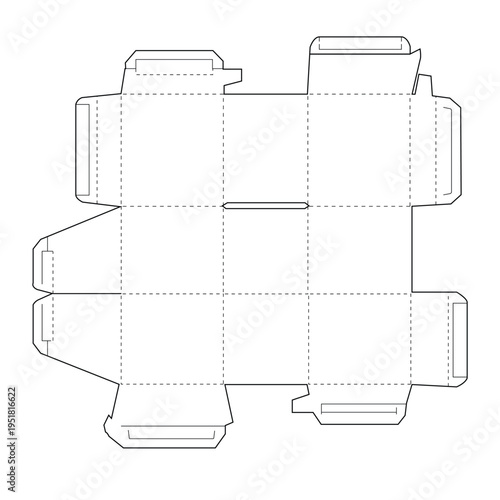 Auto Lock Bottom Box Dieline Template for Secure Product Packaging Design
