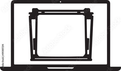 Laptop with Car Battery Icon for Automotive Diagnostics