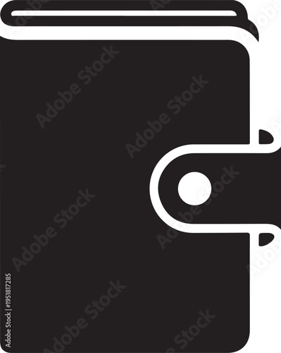 Black Wallet Icon Vector for Finance and Personal Budgeting