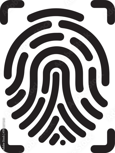 Fingerprint Biometric Security Icon for Identification and Privacy