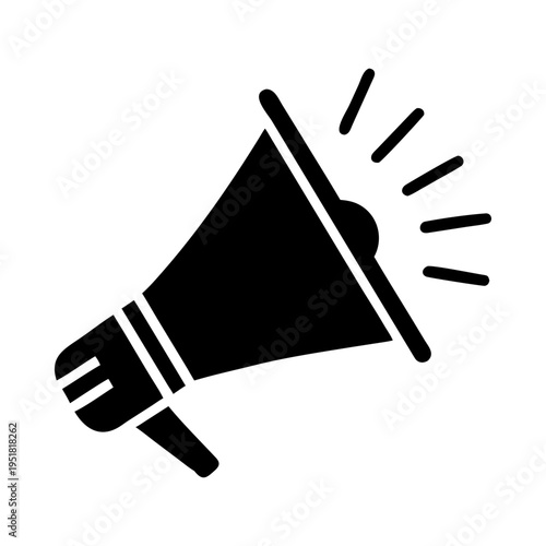 Loudspeaker announcement marketing megaphone communication bullhorn promotion silhouette vector illustration
