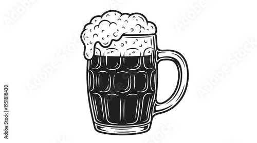 A mug of beer with foam.