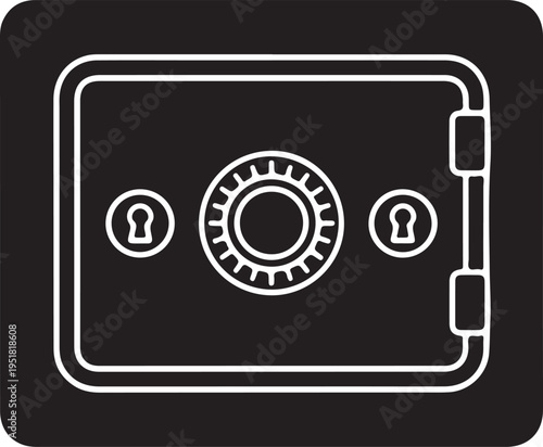 Minimalist Safe Box Icon for Finance Security and Wealth Protection
