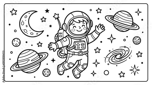 Smiling Astronaut in Space Suit.