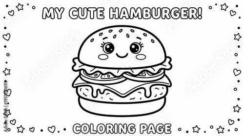 Colorful illustration of a hamburger.