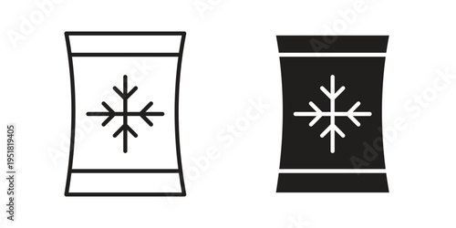 Frozen food bag icon. Black and White Vector Illustrations. line icon vector pictogram