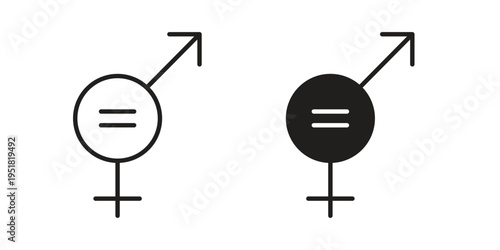 Gender equality icon. Black and White Vector Illustrations. line icon vector pictogram