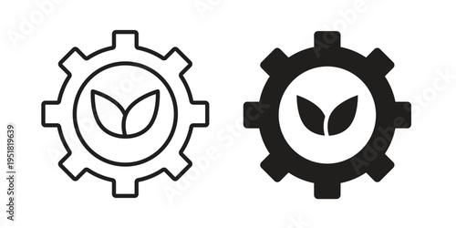 Green technology icon. Black and White Vector Illustrations. line icon vector pictogram