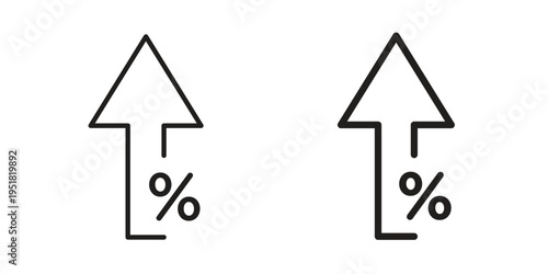 High percentage icon. Black and White Vector Illustrations. line icon vector pictogram
