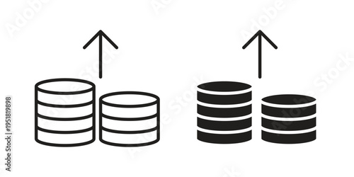 High revenue icon. Black and White Vector Illustrations. line icon vector pictogram