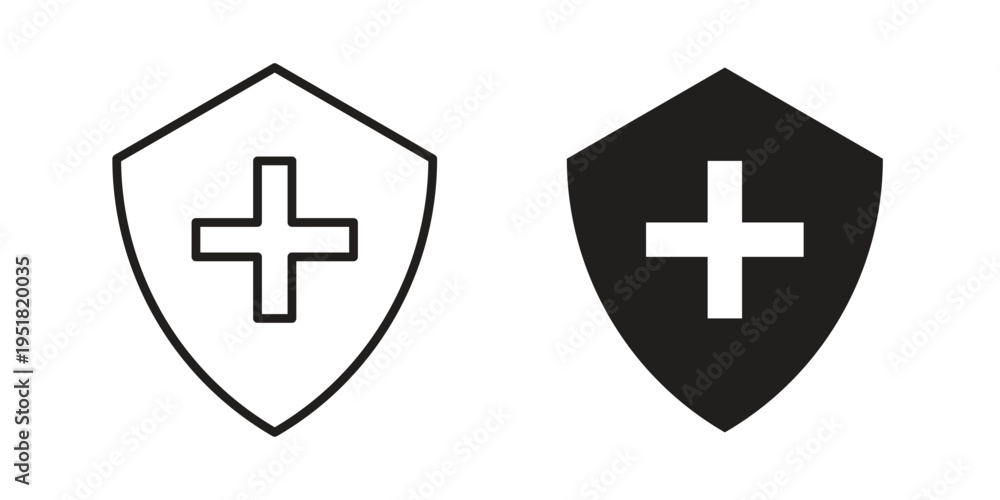 Fototapeta premium Immunity icon. Black and White Vector Illustrations. line icon vector pictogram