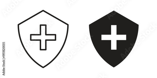 Immunity icon. Black and White Vector Illustrations. line icon vector pictogram