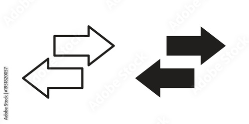 Import export icon. Black and White Vector Illustrations. line icon vector pictogram