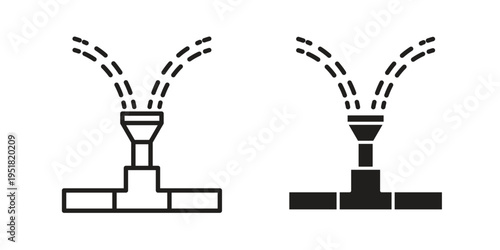 Irrigation icon. Black and White Vector Illustrations. line icon vector pictogram
