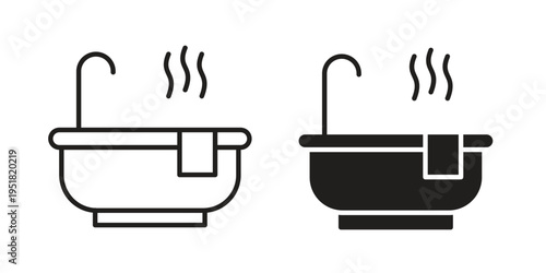 Jacuzzi icon. Black and White Vector Illustrations. line icon vector pictogram