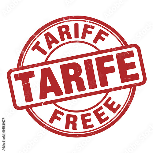 Red tariff free stamp on white background for business concept