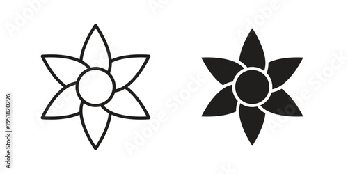 Jasmine icon. Black and White Vector Illustrations. line icon vector pictogram
