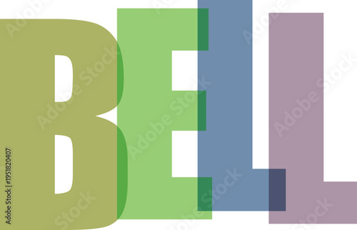 Multicolored Letters BELL white background