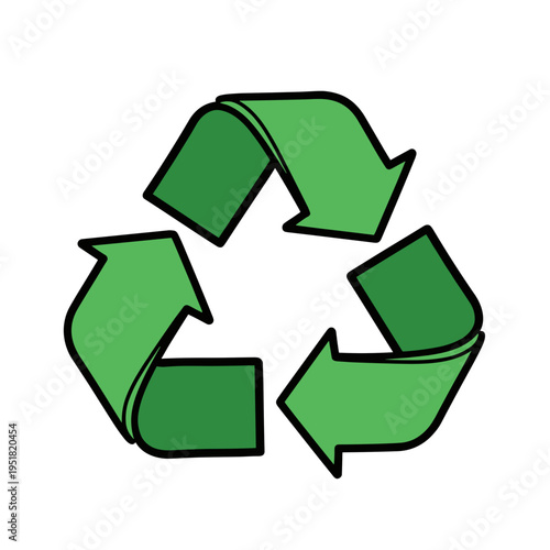 Recycling symbol made of green arrows with eco friendly mood