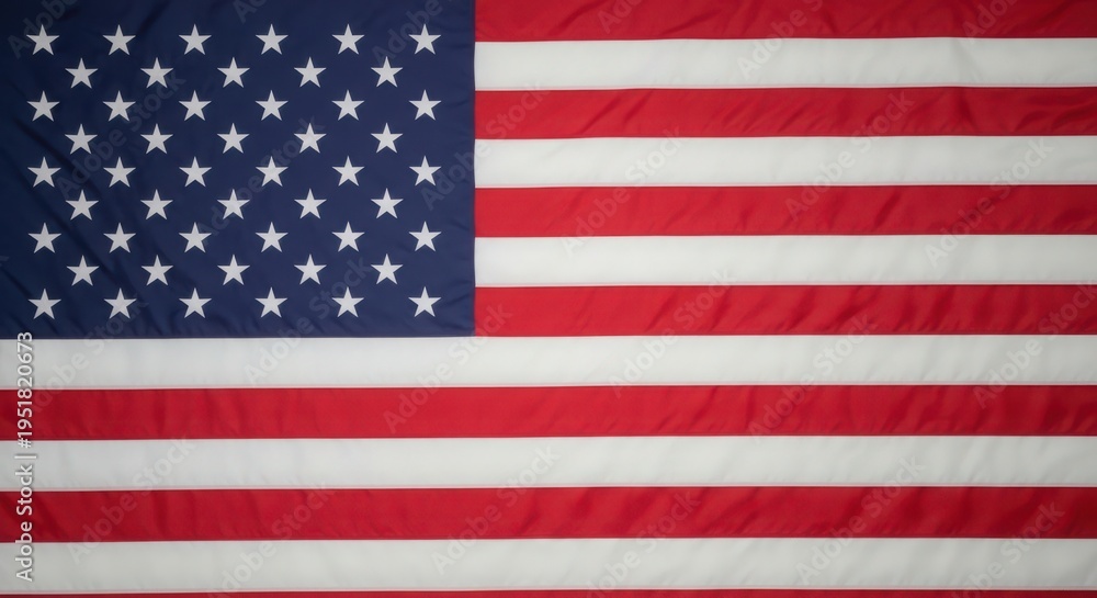 Fototapeta premium American flag waving with fifty white stars