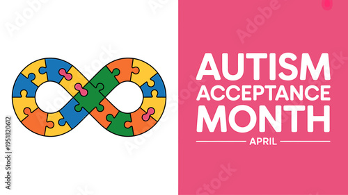 Autism Acceptance Month awareness puzzle piece infinity symbol April