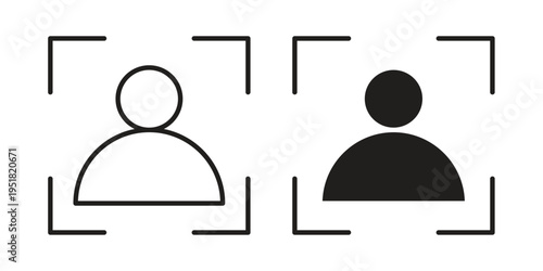 KYC icon. Black and White Vector Illustrations. line icon vector pictogram