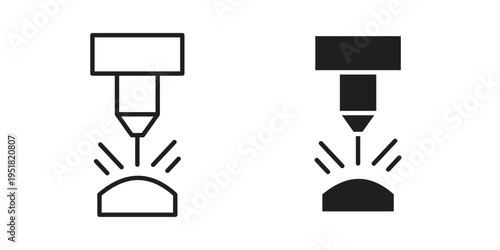 Laser machine icon. Black and White Vector Illustrations. line icon vector pictogram