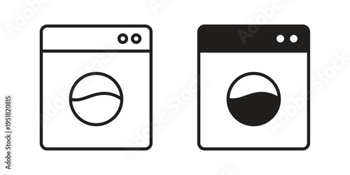 Laundry icon. Black and White Vector Illustrations. line icon vector pictogram