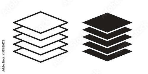 Layers icon. Black and White Vector Illustrations. line icon vector pictogram