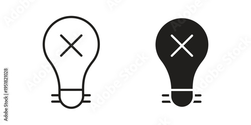Light off icon. Black and White Vector Illustrations. line icon vector pictogram