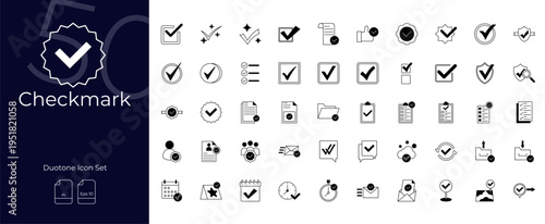Checkmark Duotone Editable Icons set