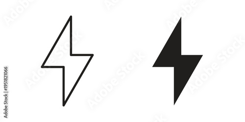 Lightning icon. Black and White Vector Illustrations. line icon vector pictogram