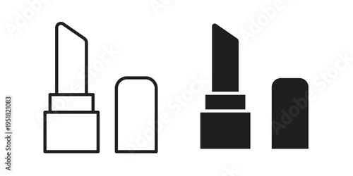 Lip balm icon. Black and White Vector Illustrations. line icon vector pictogram
