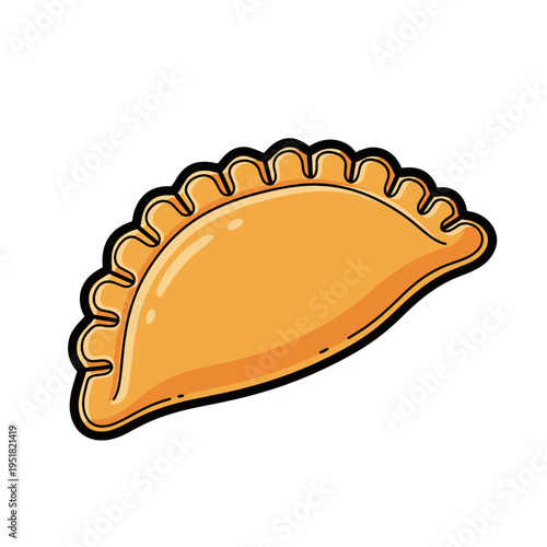 Empanada with crimped edges with appetizing mood
