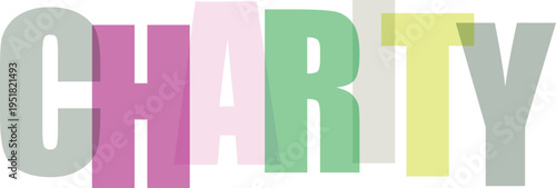 Multicolored Charity Word white background